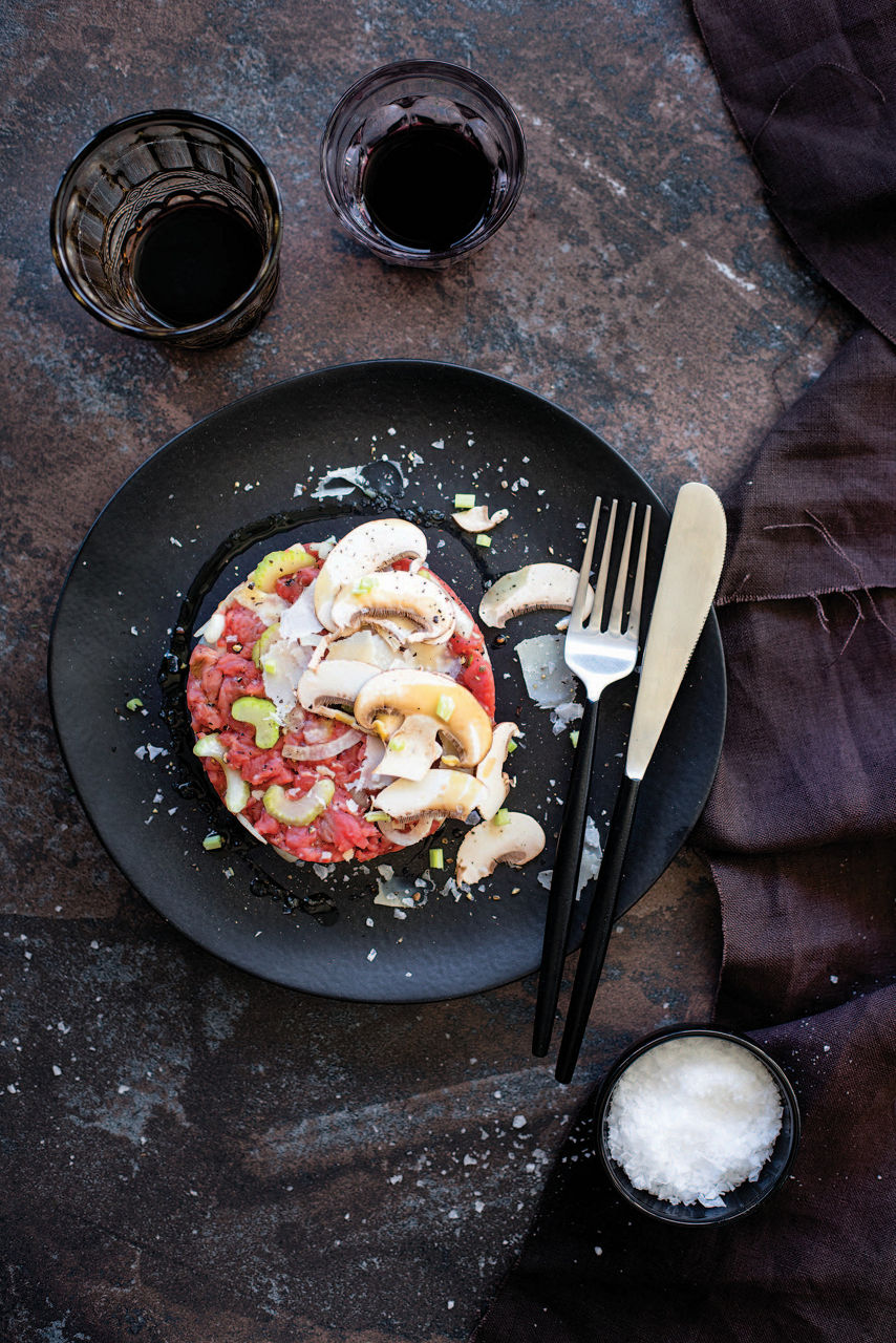 Tartare di porcini Parmigiano Reggiano o Grana Padano